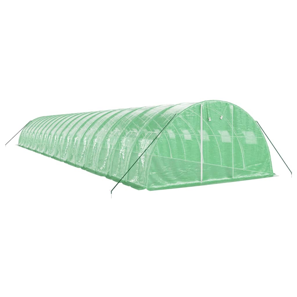Estufa com estrutura de aço 72 m² 18x4x2 m verde