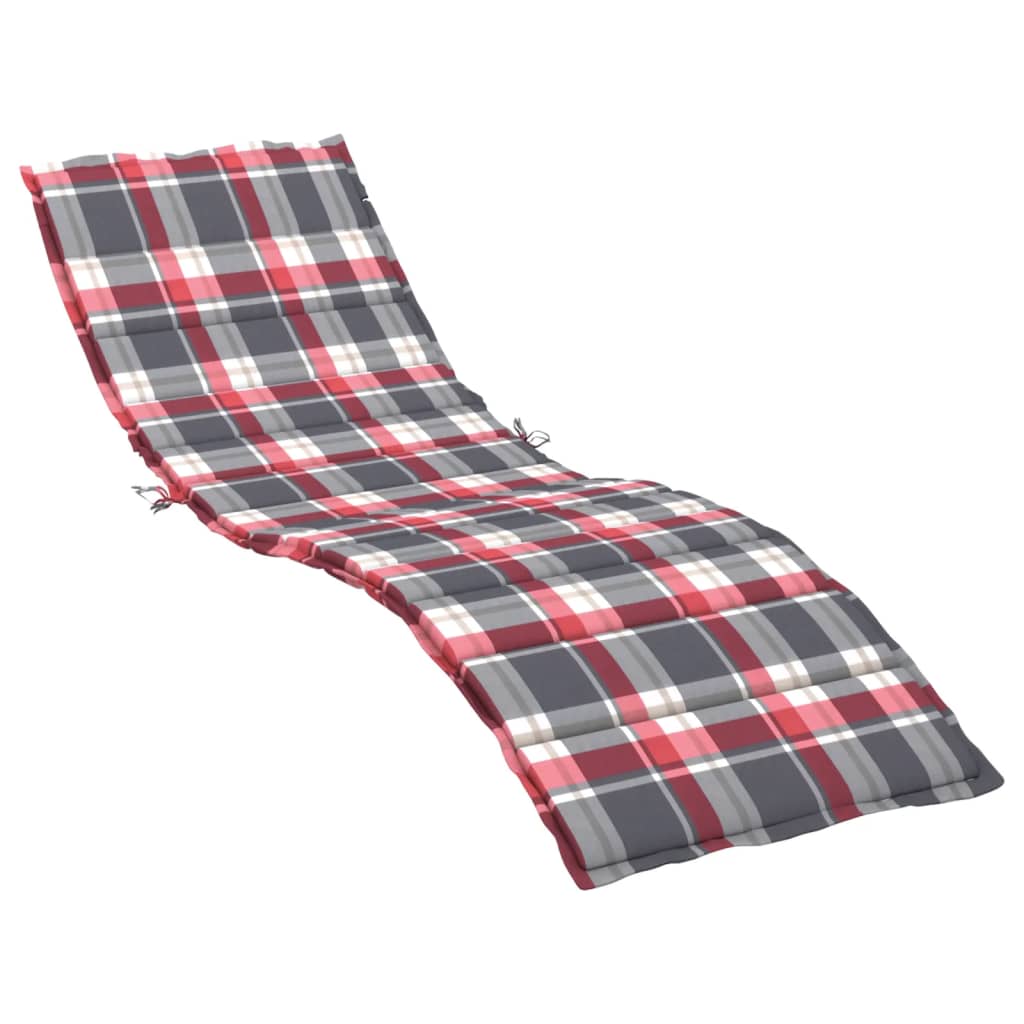Almofadão p/ espreguiçadeira tecido oxford xadrez vermelho