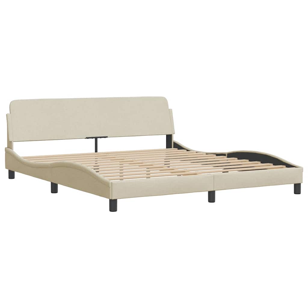Estrutura de cama dover 180x200 cm tecido cor creme
