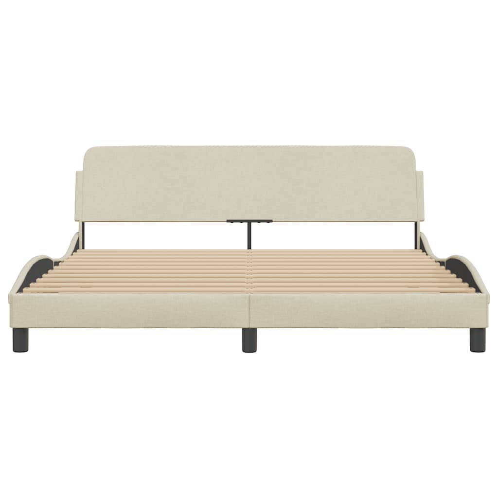 Estrutura de cama dover 180x200 cm tecido cor creme