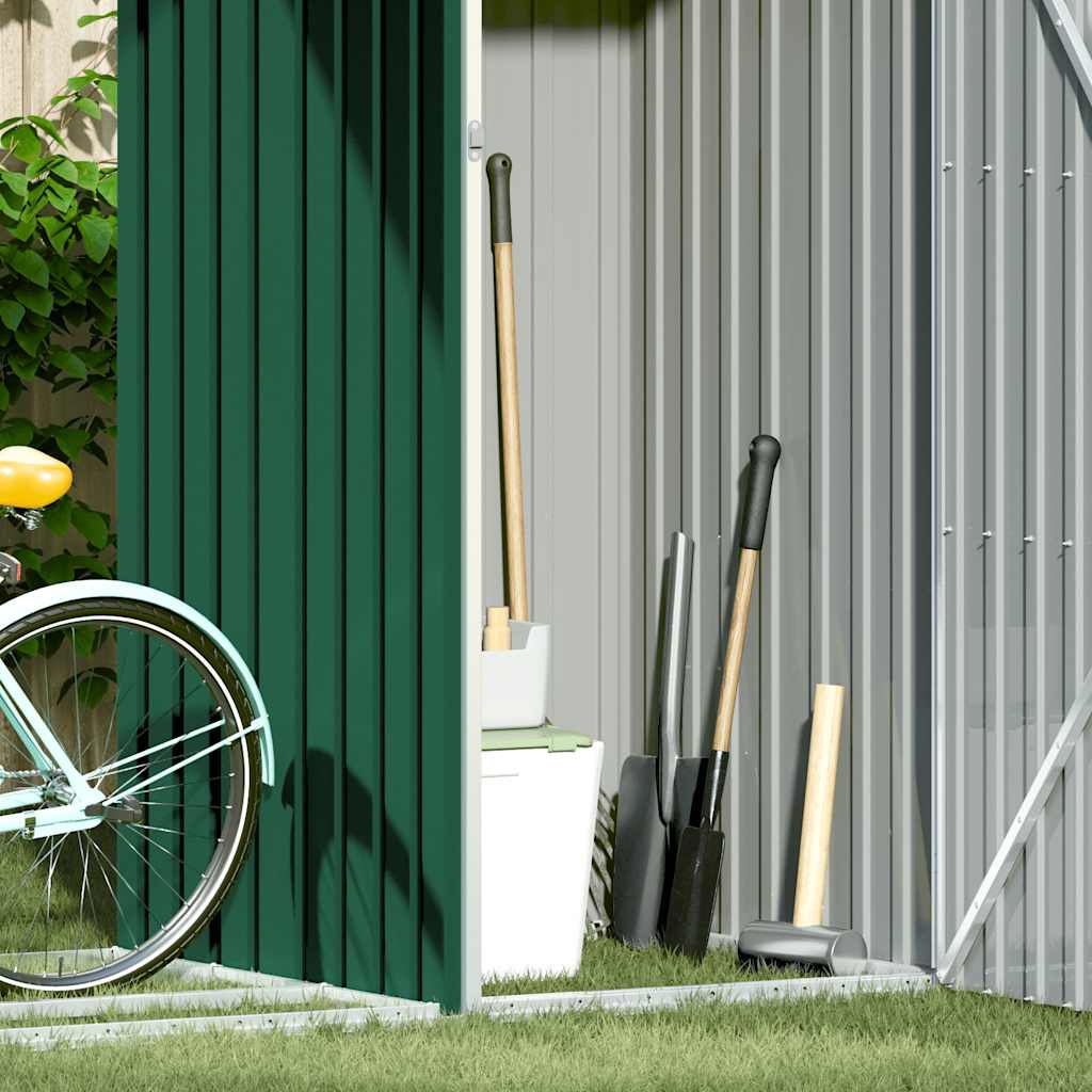 Abrigo de lenha para jardim 245x98x159 cm aço galvanizado verde