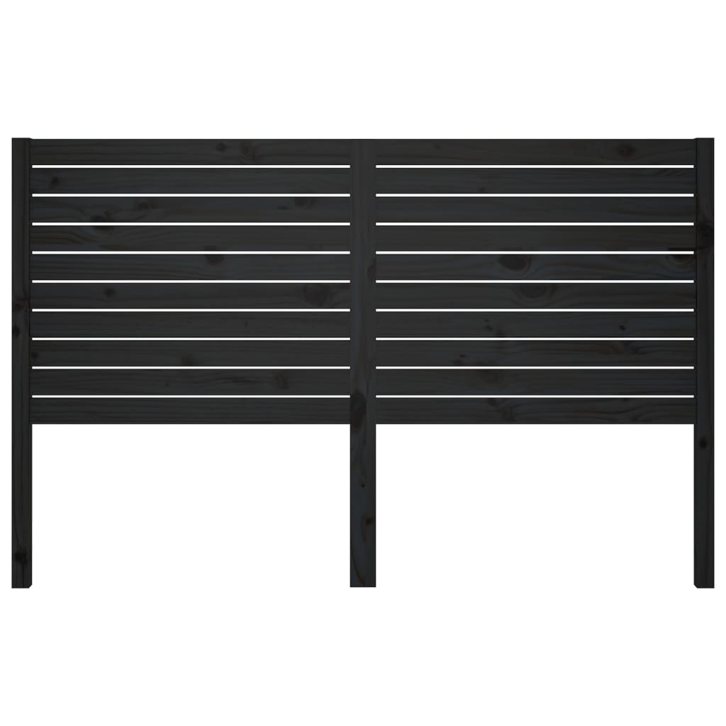 Cabeceira de cama 146x4x100 cm pinho maciço preto