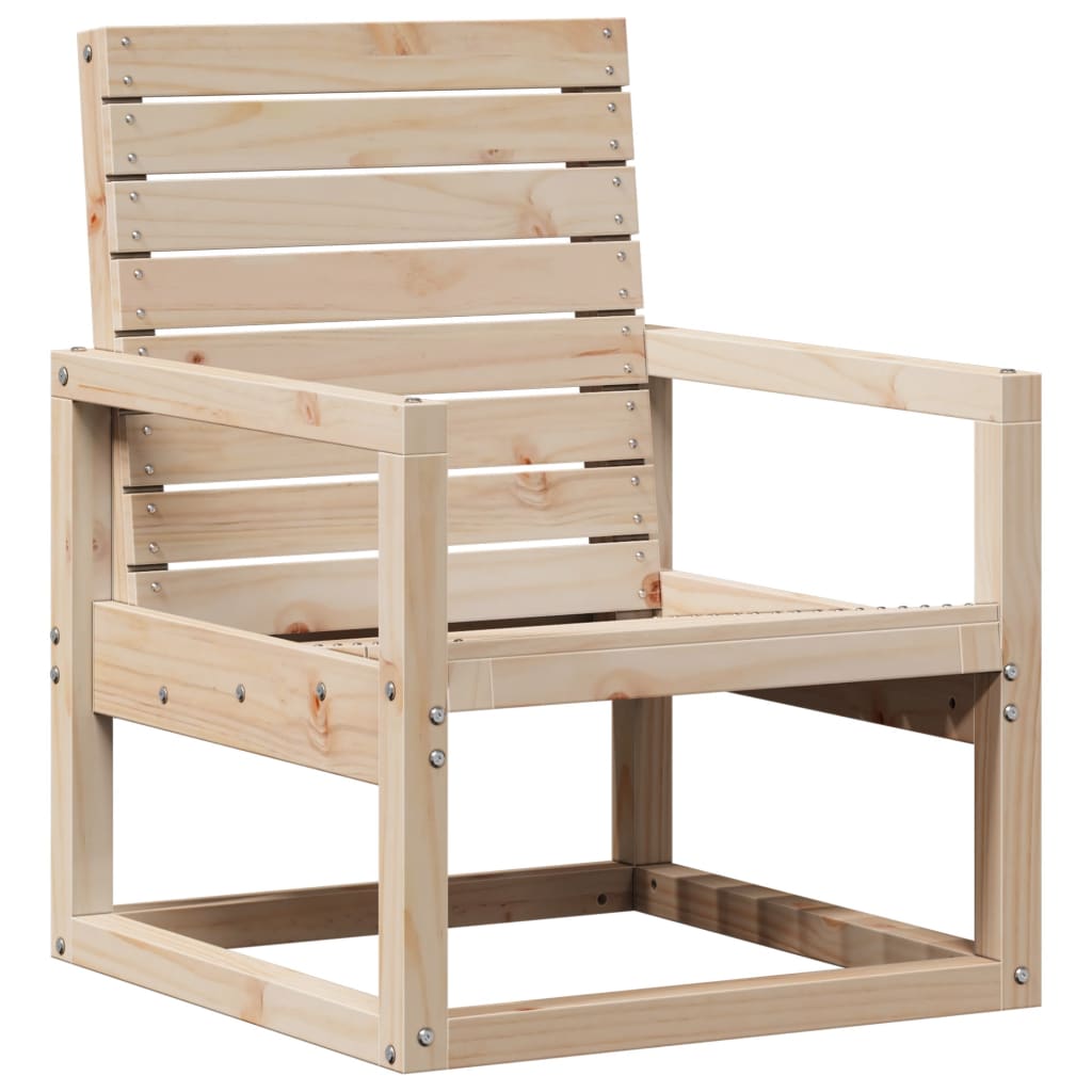 3 Pcs conjunto lounge de jardim madeira de pinho maciça