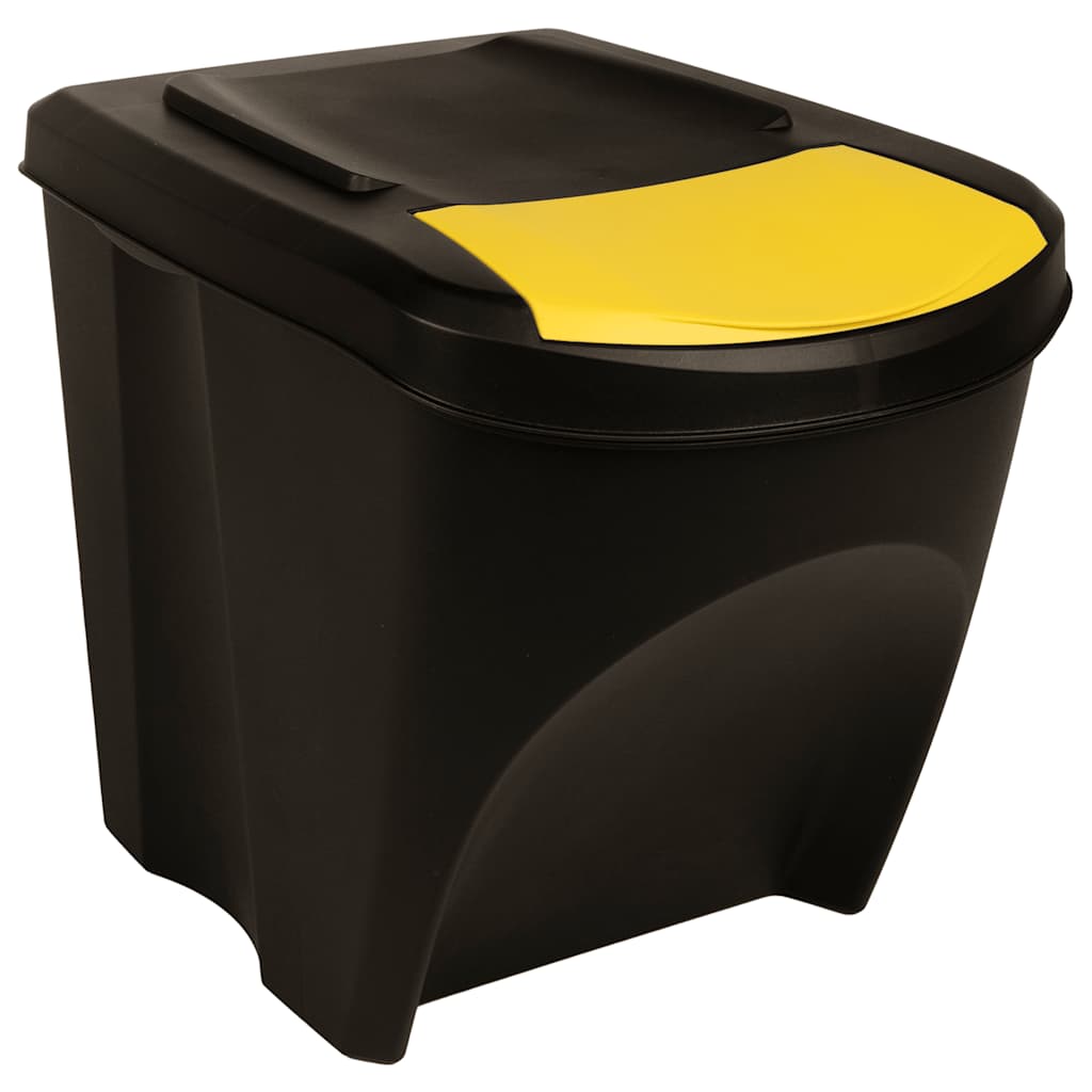 Caixotes do lixo empilháveis 3 pcs 75 l antracite