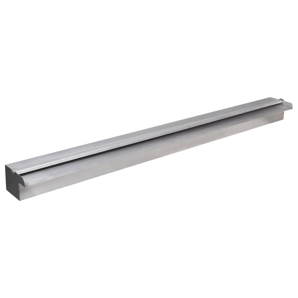 Fonte para piscina retangular com leds 90 cm aço inoxidável