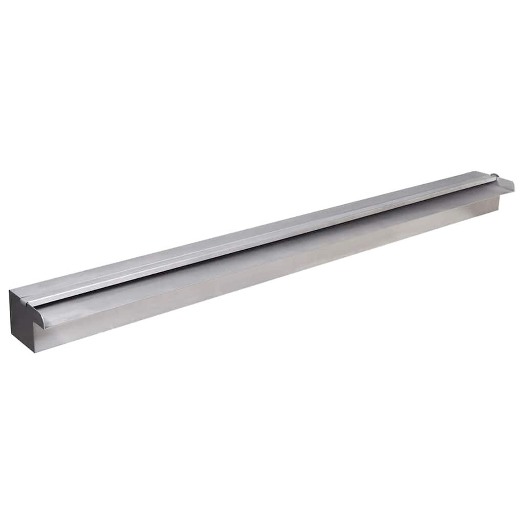 Fonte para piscina retangular com leds 90 cm aço inoxidável