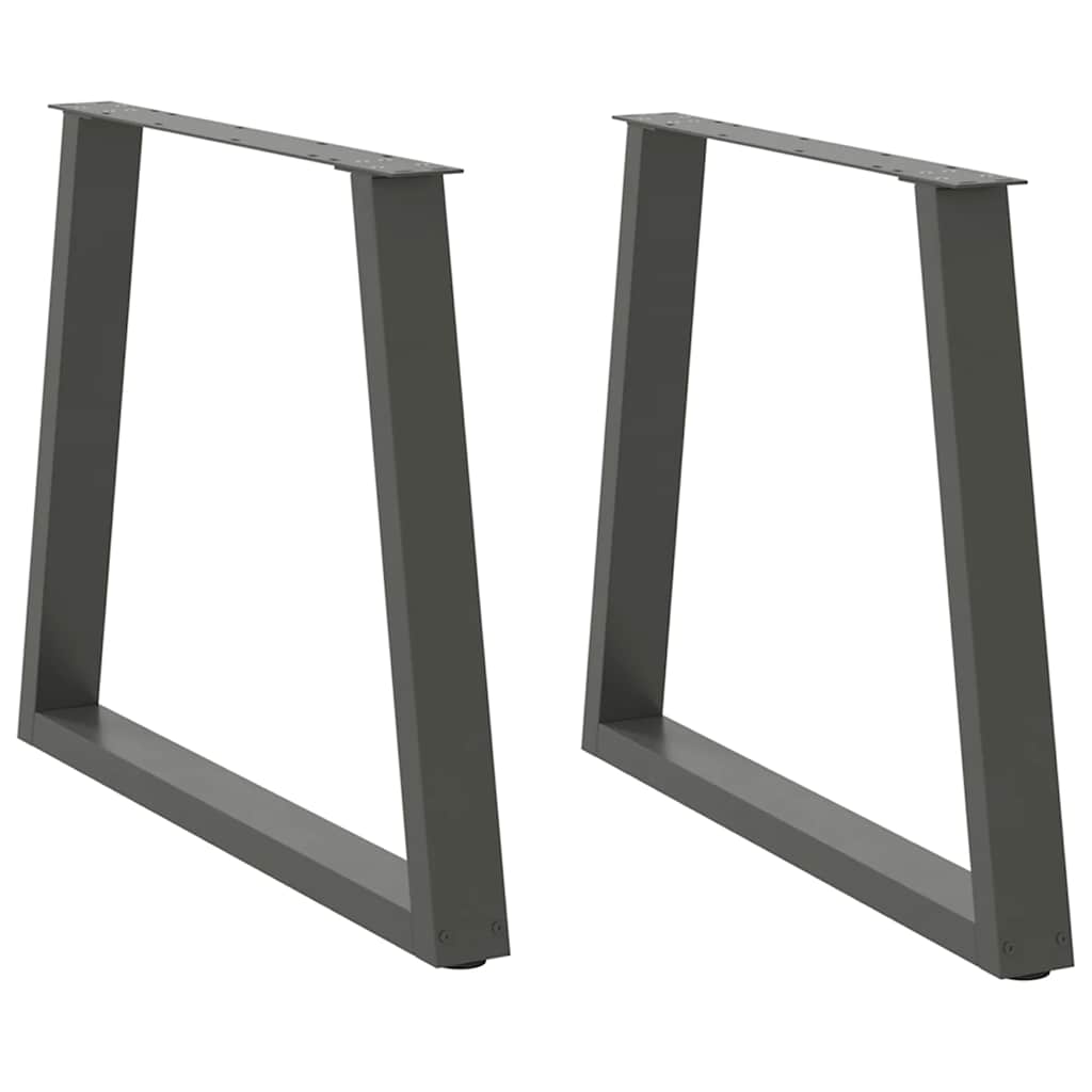 Pés para mesa de jantar em v 2 peças antracite 80x(72-73,3) cm aço