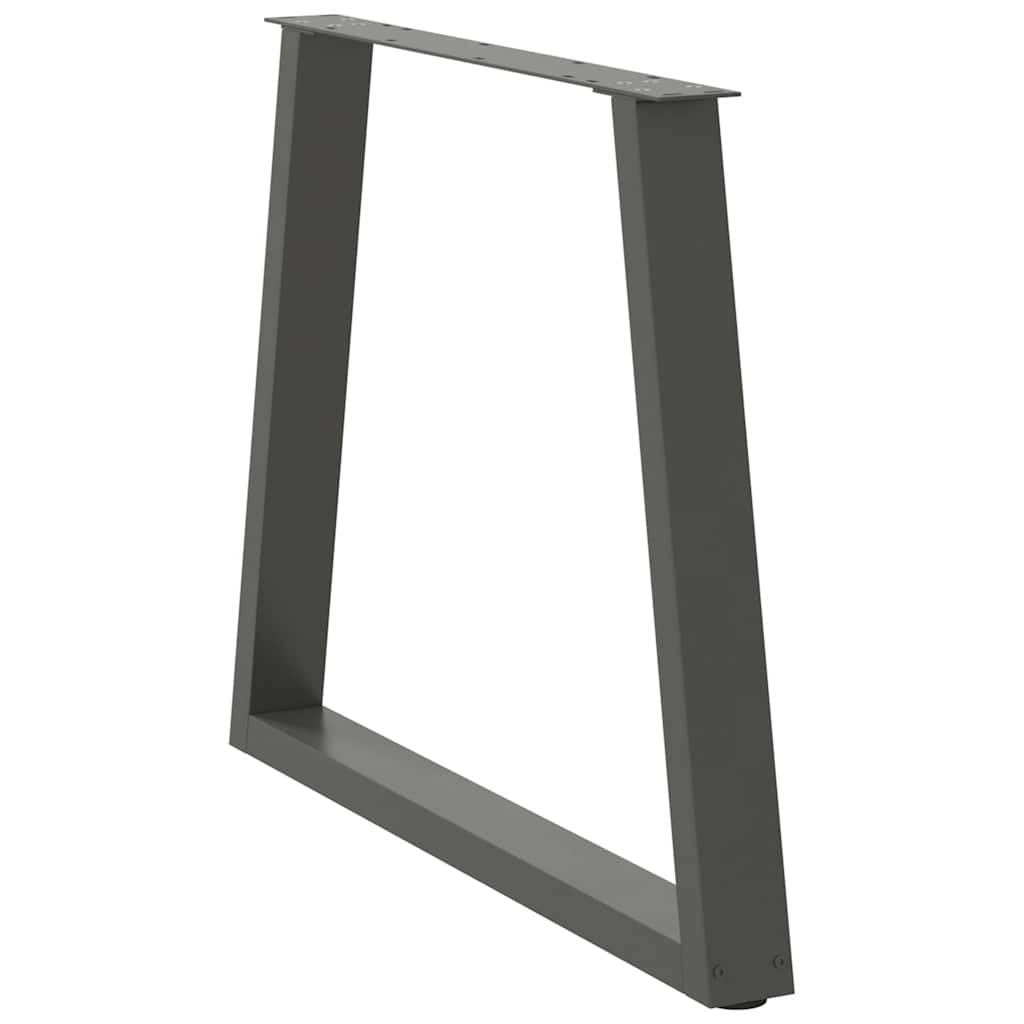 Pés para mesa de jantar em v 2 peças antracite 80x(72-73,3) cm aço