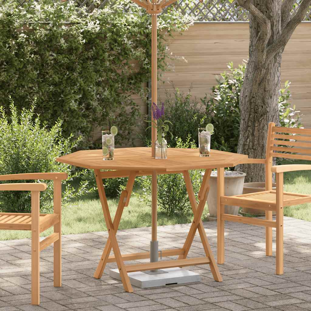 Mesa de jardim dobrável 110x110x75 cm madeira de teca maciça