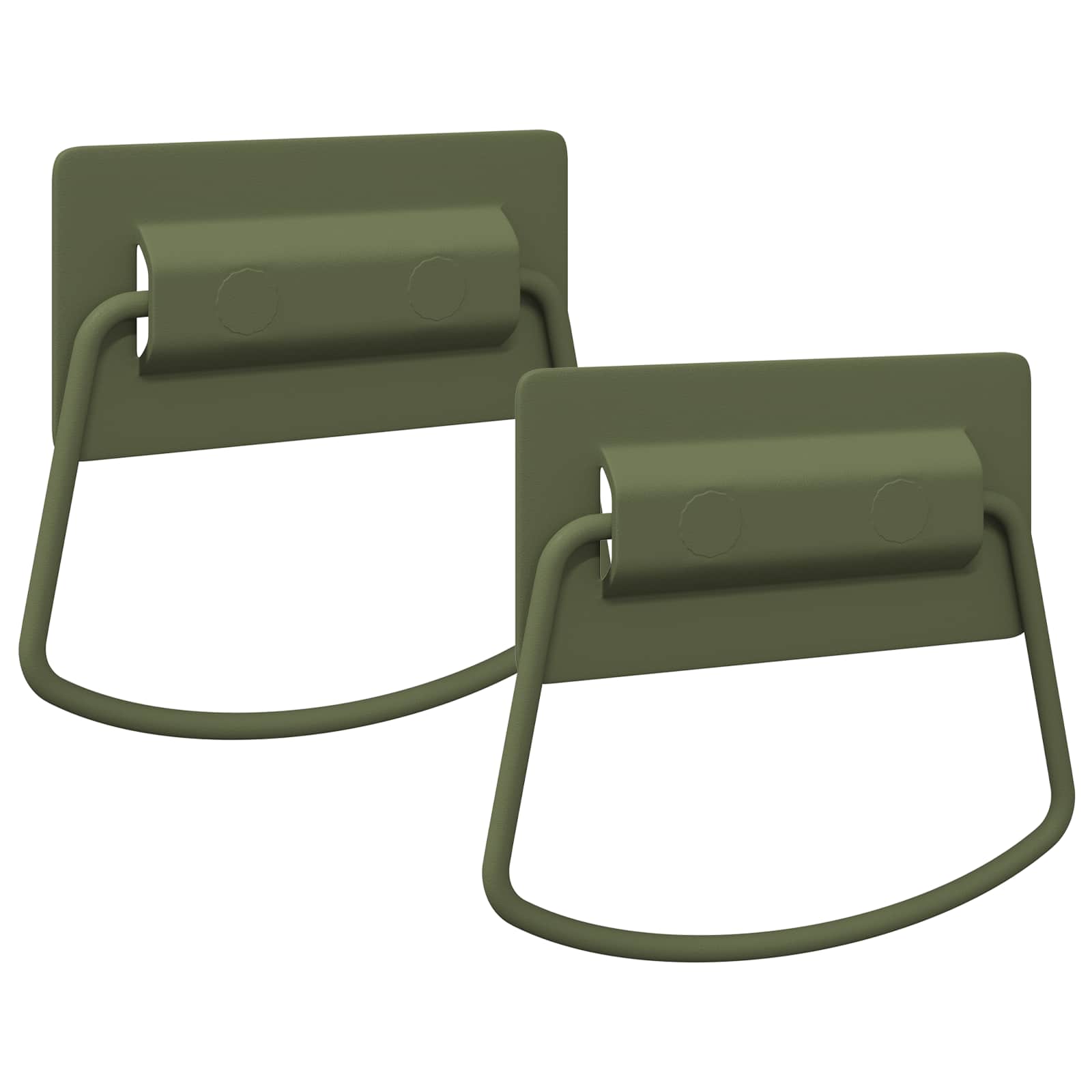 Maçanetas de armário 2 unid. verde oliva 85 x 45 mm metal