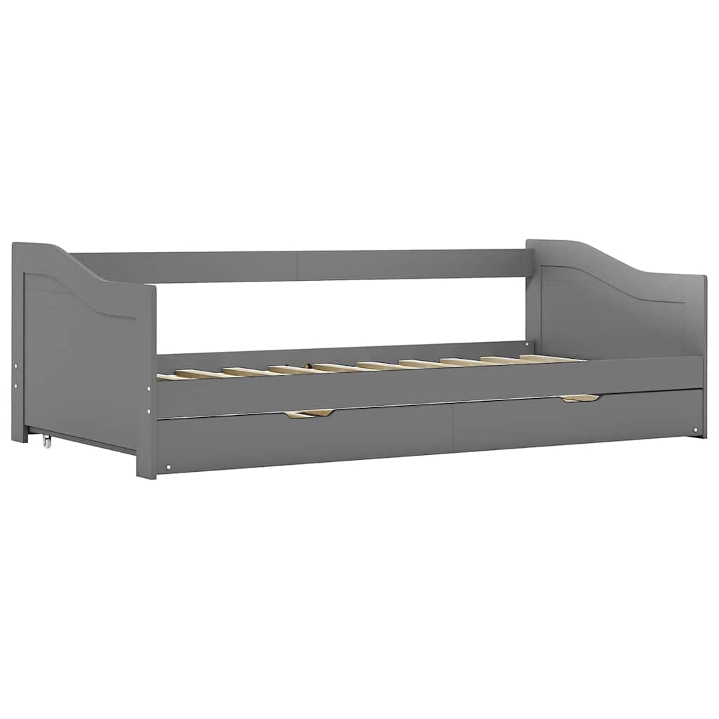 Estrutura sofá-cama de puxar 90x200 cm madeira pinho cinzento