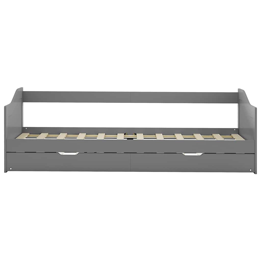 Estrutura sofá-cama de puxar 90x200 cm madeira pinho cinzento