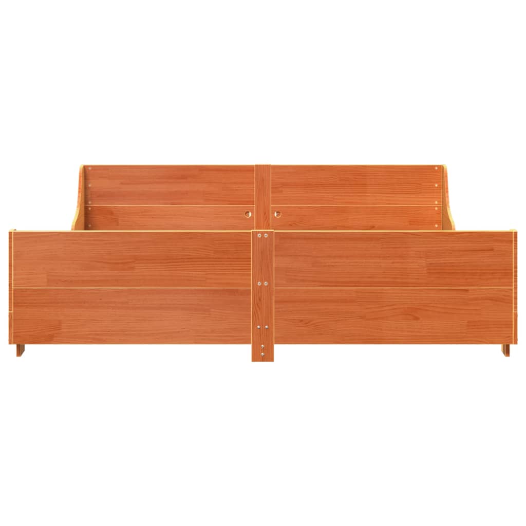 Cama sem colchão 180x200 cm pinho maciço castanho-mel