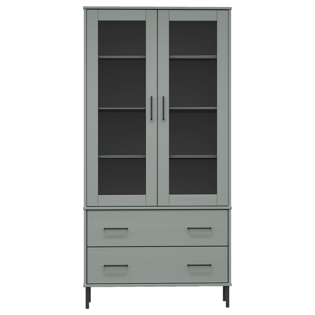 Estante c/ pernas metal 85x35x172,5 cm madeira oslo cinzento