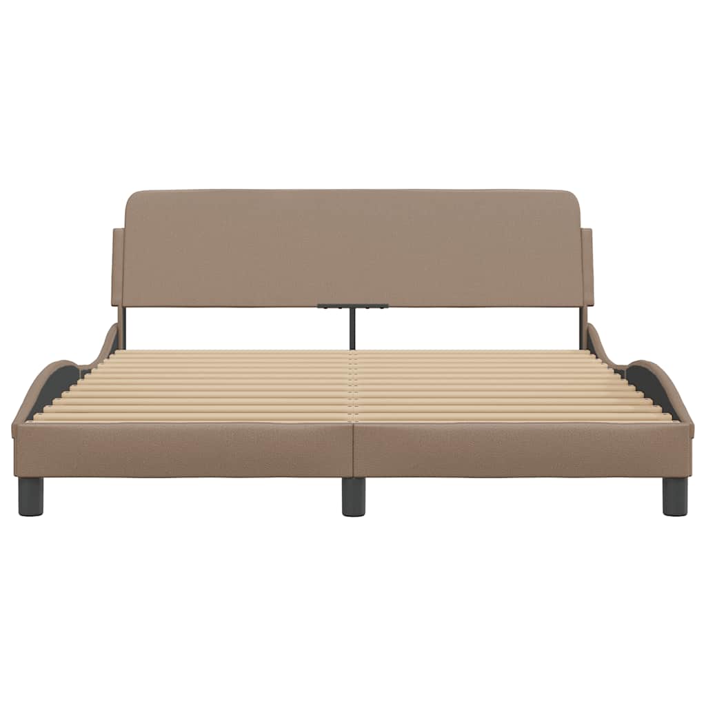 Estrutura de cama dover 160x200 cm couro artificial cappuccino