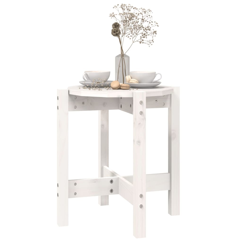 Mesa de centro ø 42,5x45 cm madeira de pinho maciça branco