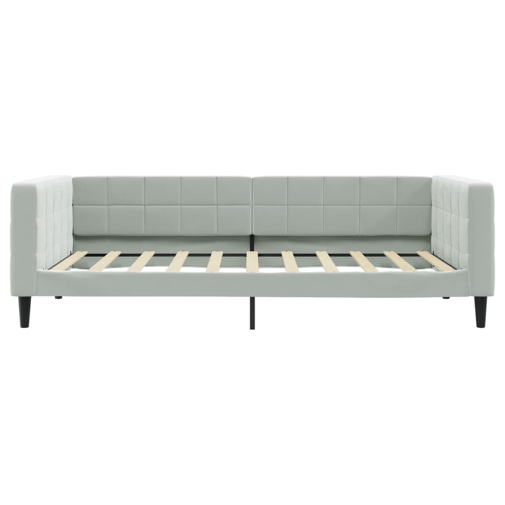 Sofá-cama 100x190 cm veludo cinzento-claro