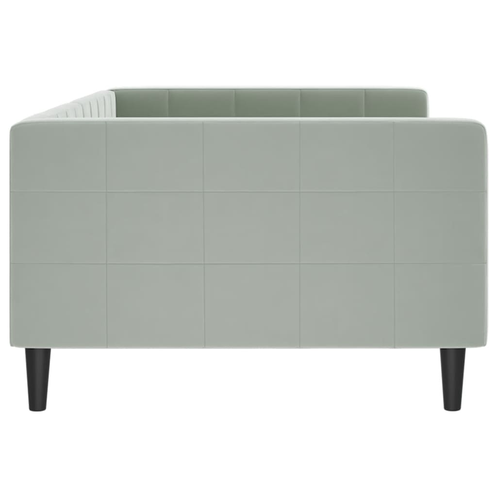 Sofá-cama 100x190 cm veludo cinzento-claro