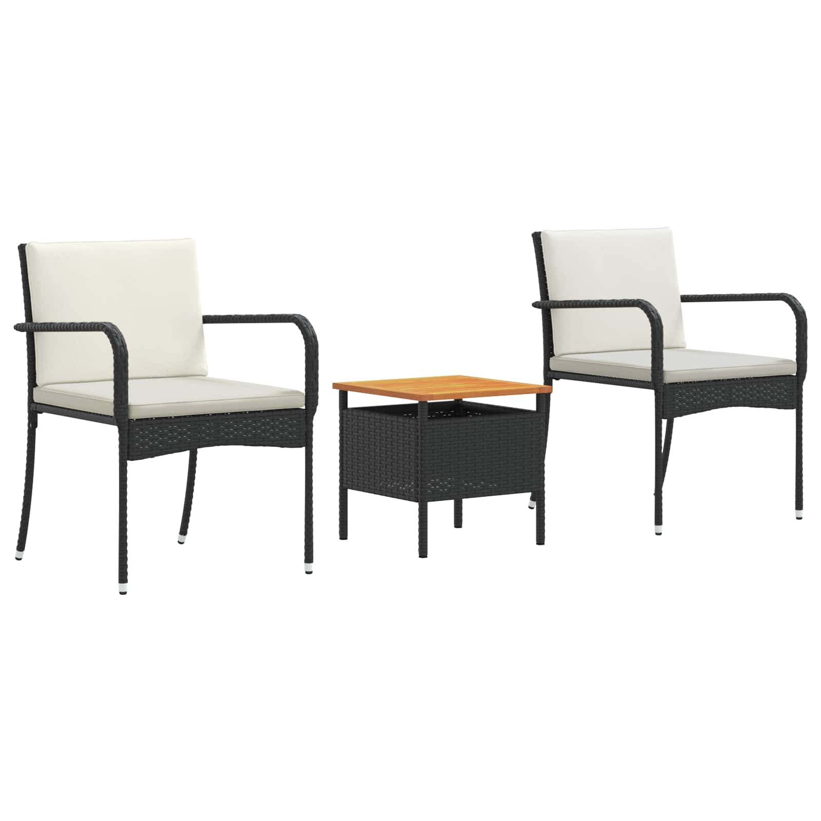 Conjunto para jardim preto vime PE