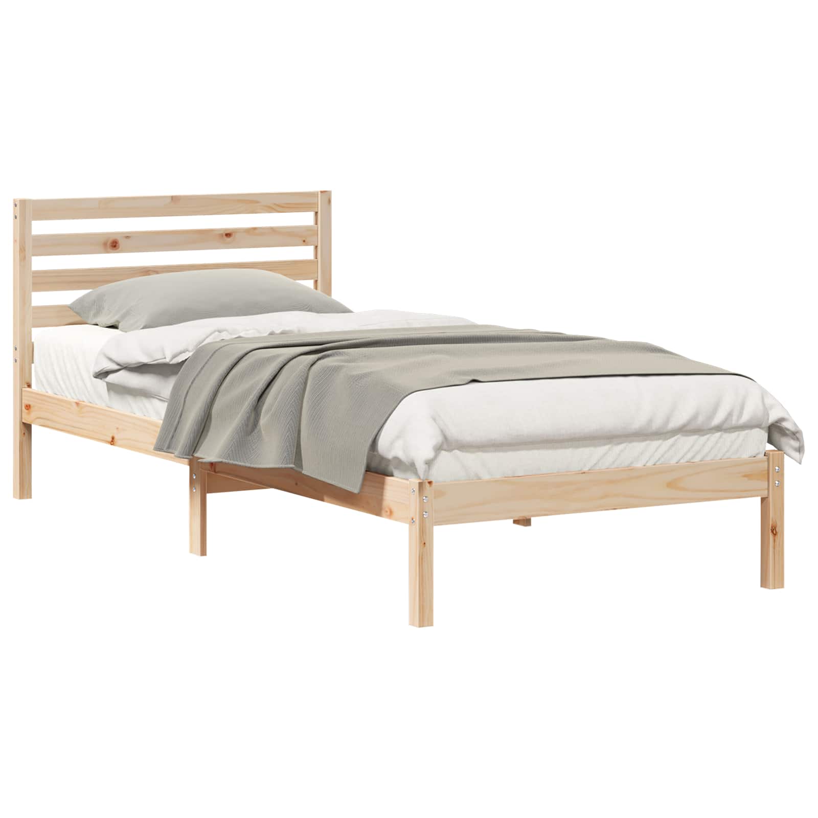 Estrutura da cama com cabeceira castanho 100 x 210 cm