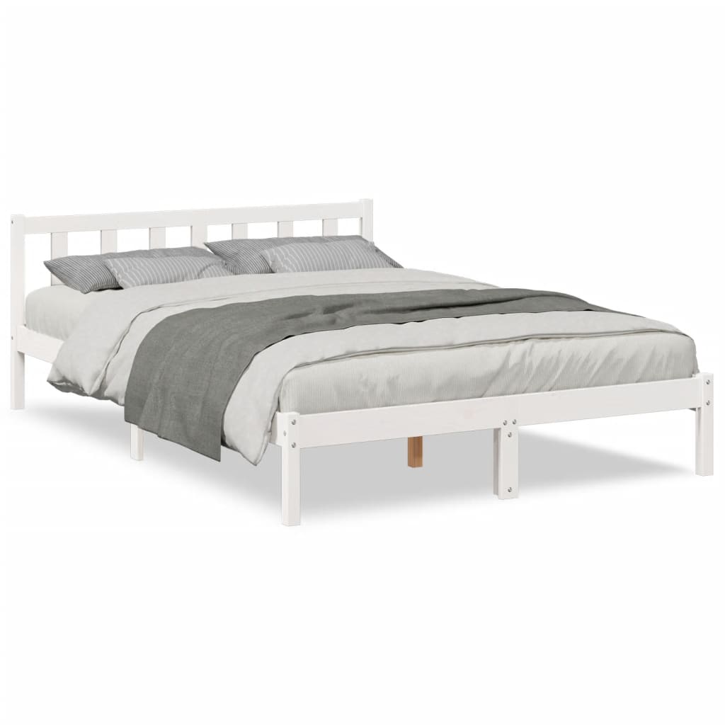 Cama extra longa sem colchão 160x210 cm pinho maciço branco