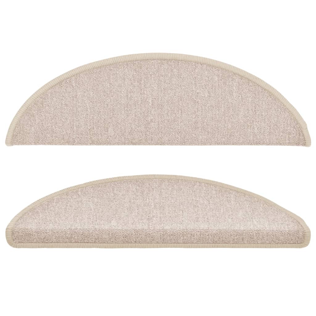 Tapetes de escada 10 peças 56x17x3 cm cinza-claro semicircular