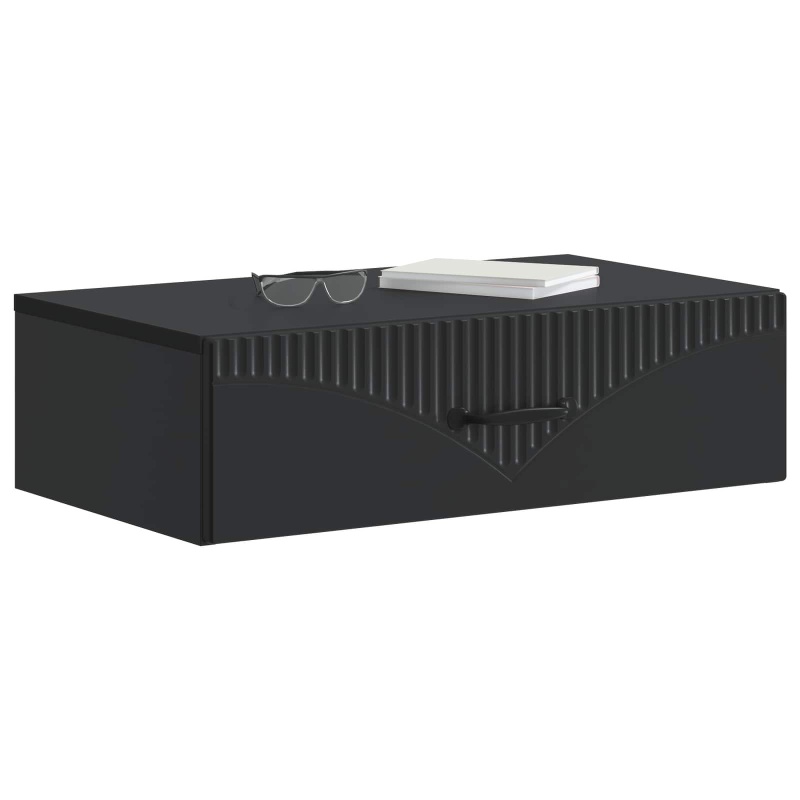 Mesa lateral de parede preto 59 x 34,5 x 17 cm