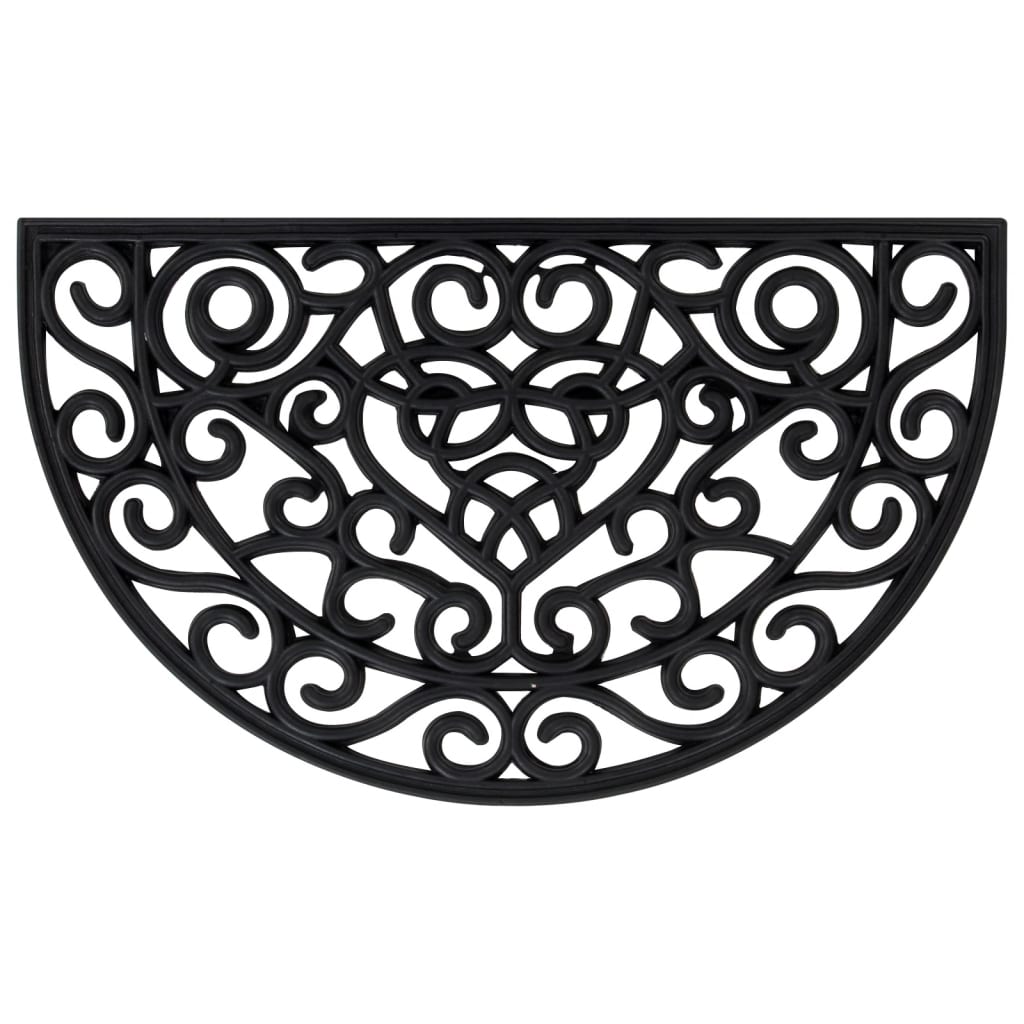 Tapete de porta semicircular 45x75 cm borracha