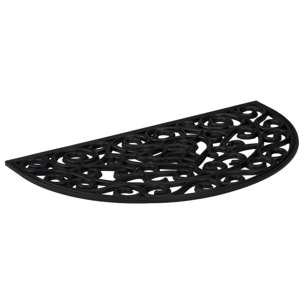 Tapete de porta semicircular 45x75 cm borracha