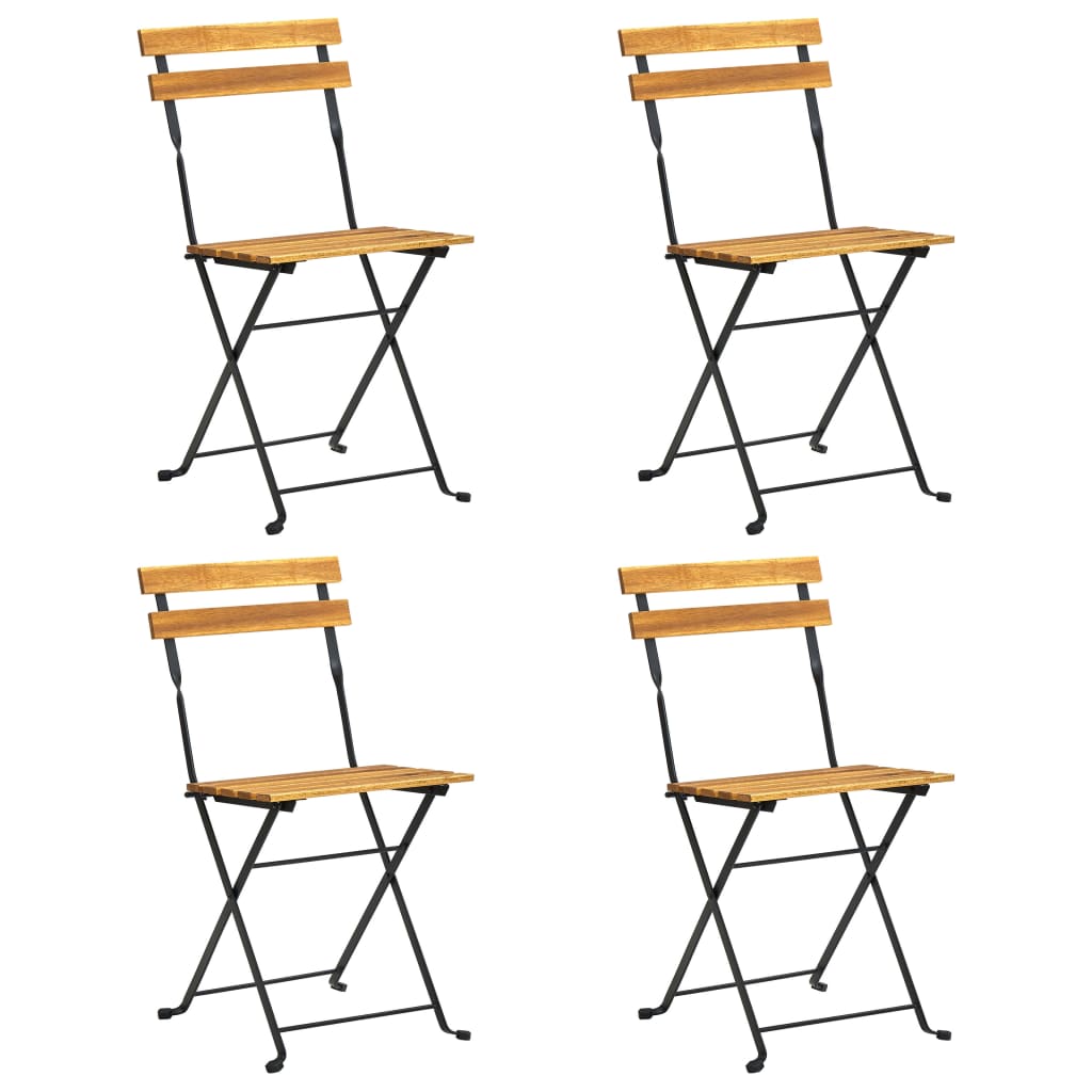 5 Pcs conjunto dobrável de jantar p/ jardim acácia maciça