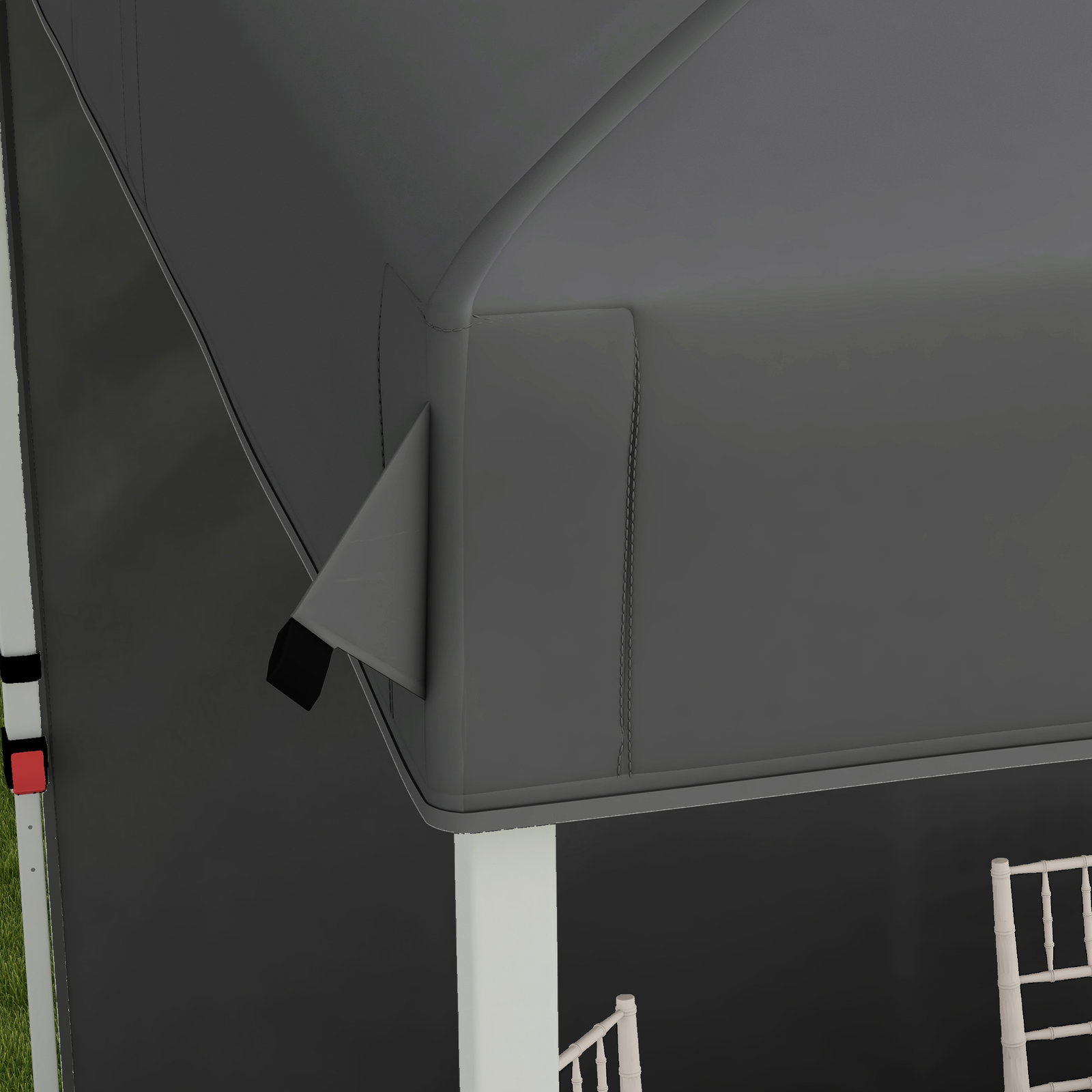 Tenda dobrável 2,5x2,5 m tenda de jardim com 1 parede lateral altura ajustável para campismo festas cinza escuro