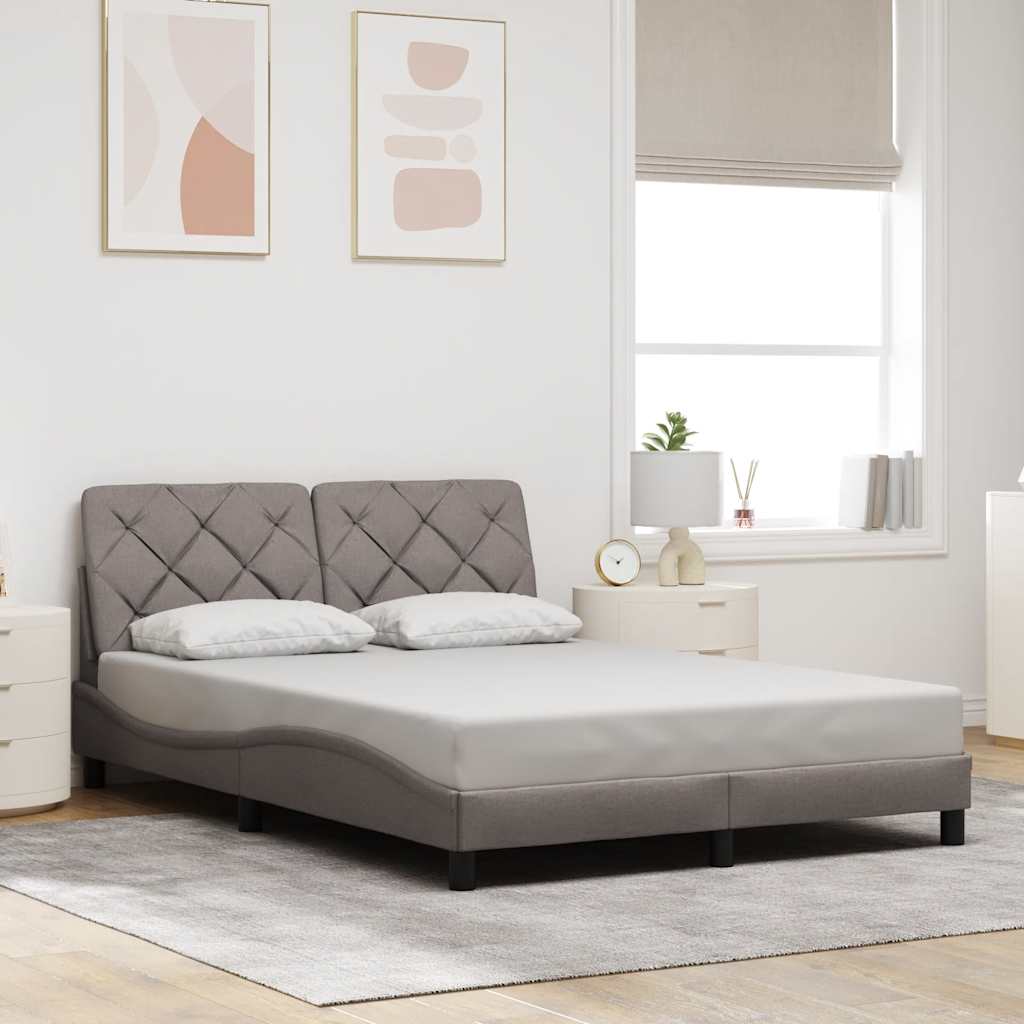 Estrutura de cama com LED sem colchão 140x190 cm tecido
