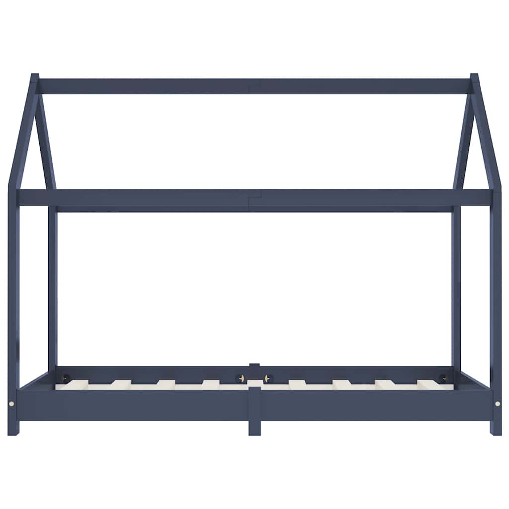 Estrutura de cama para crianças 80x160 cm pinho maciço cinza