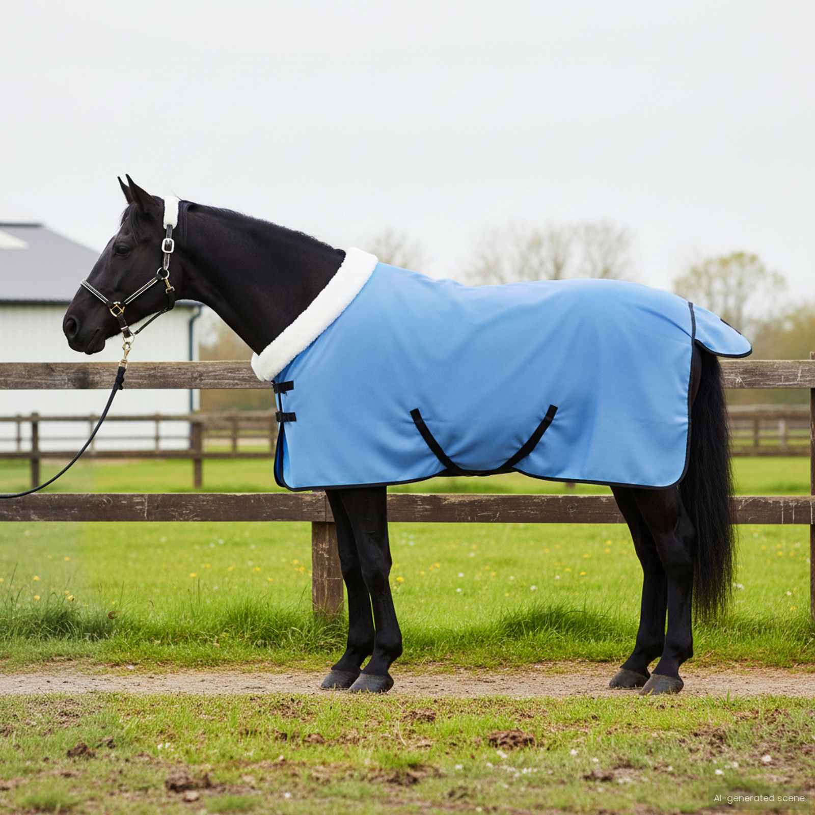 Cobertor de cavalo aqua completo 85 cm fleece polar
