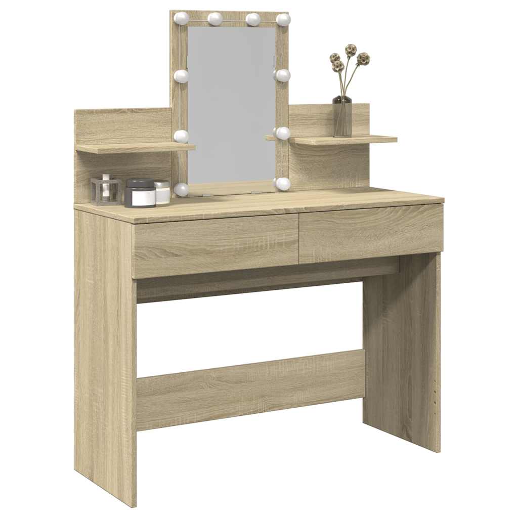 Toucador com leds 100x40x130 cm carvalho sonoma