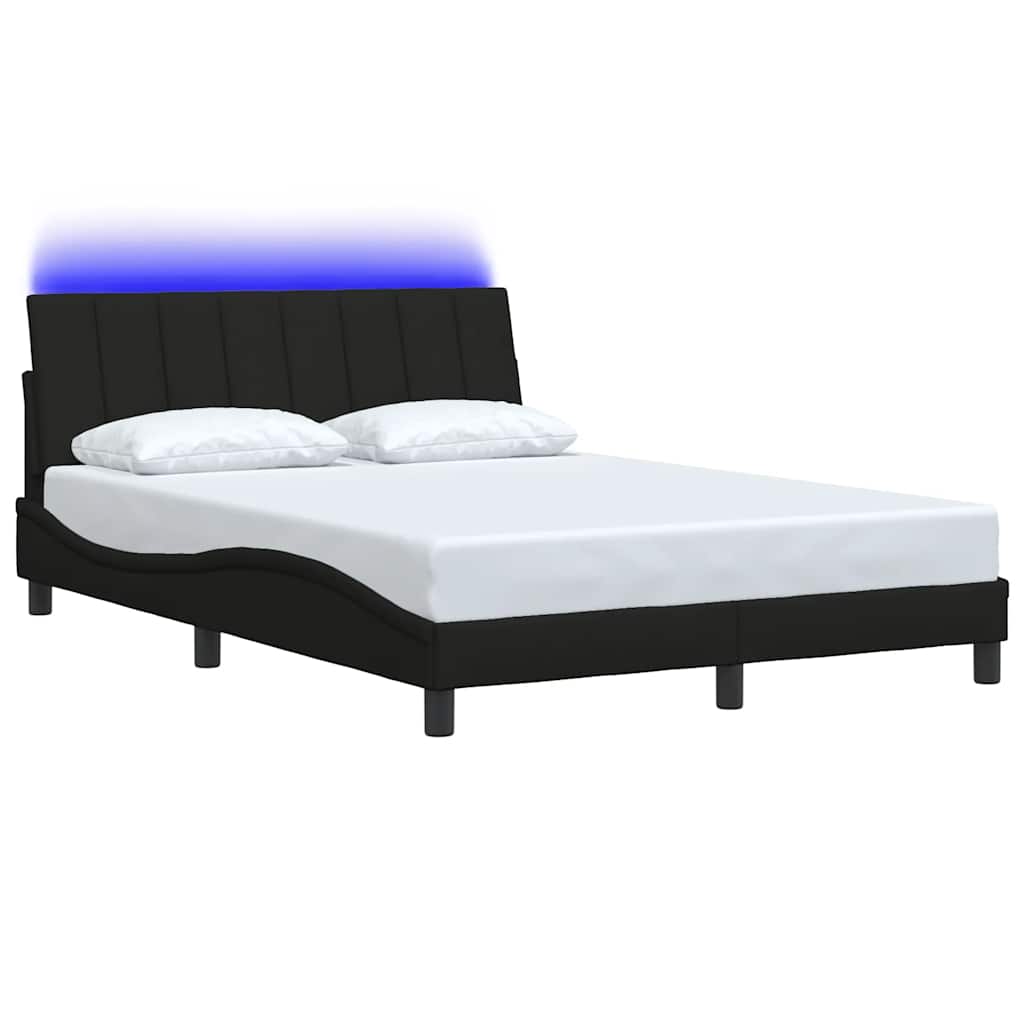 Estrutura de cama sem colchão hanko 140x200 cm tecido preto