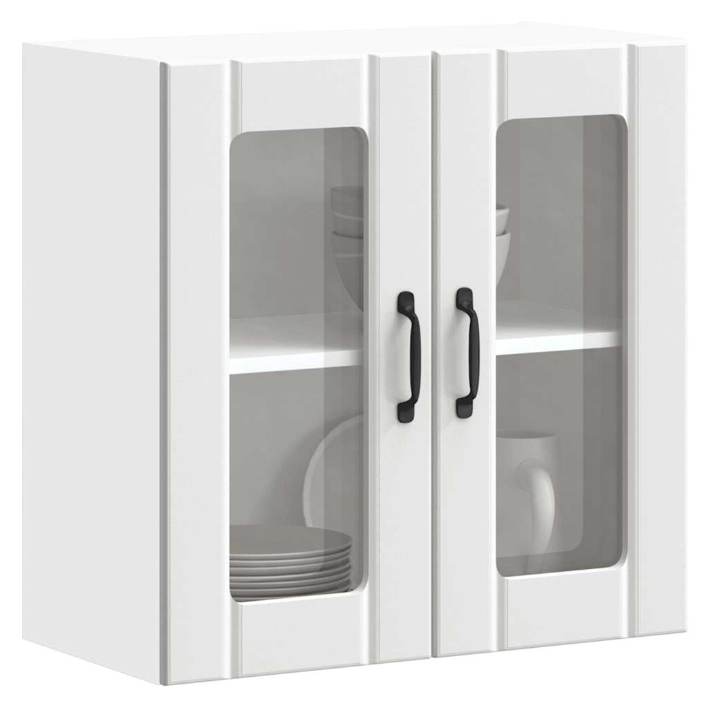 Armário de parede de cozinha porta vidro lucca branco