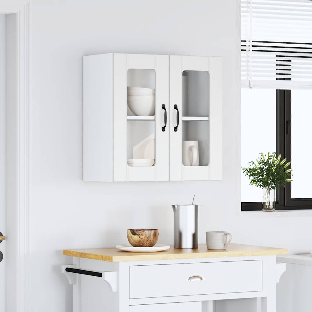 Armário de parede de cozinha porta vidro lucca branco