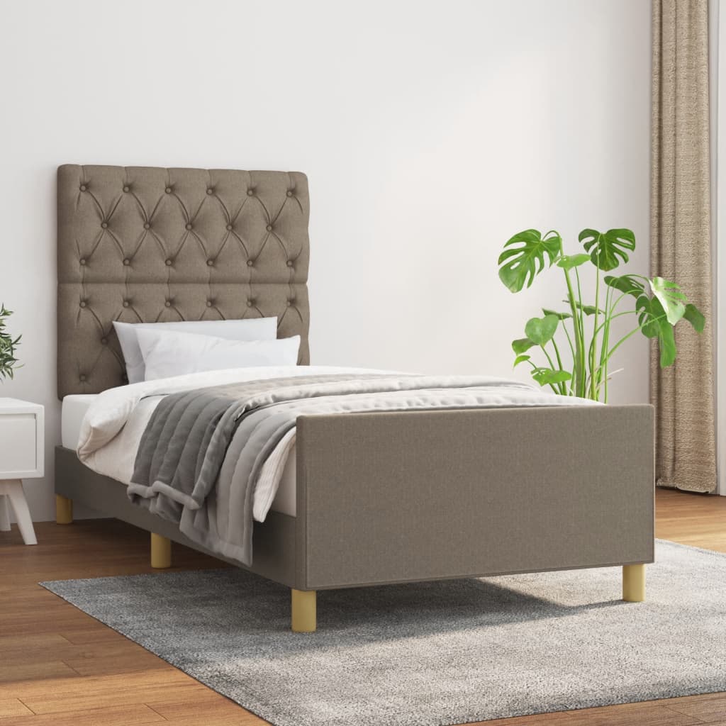 Estrutura de cama sem colchão 80x200 cm tecido cinzento