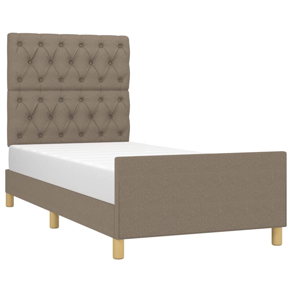Estrutura de cama sem colchão 80x200 cm tecido cinzento