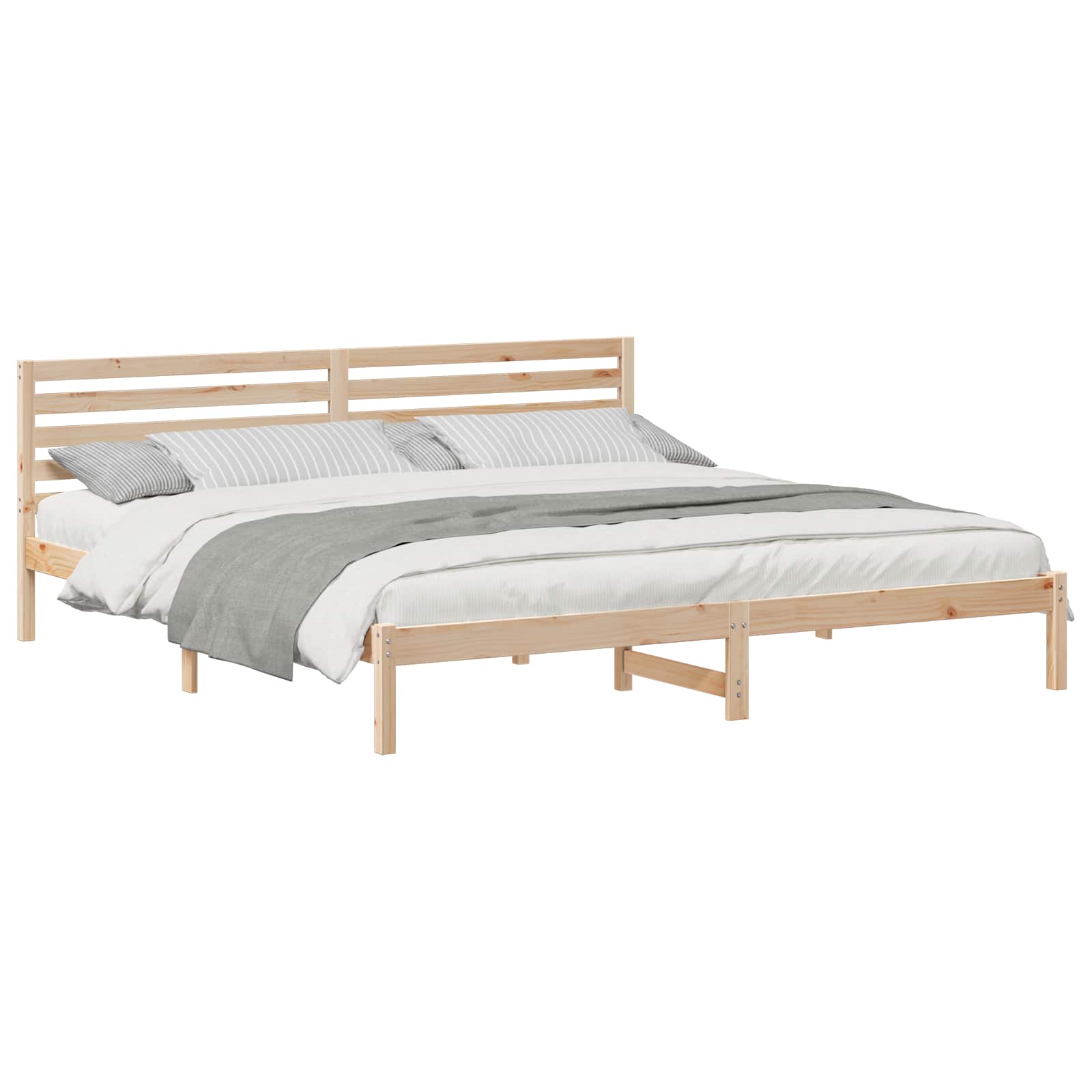 Estrutura da cama com cabeceira castanho 180 x 220 cm