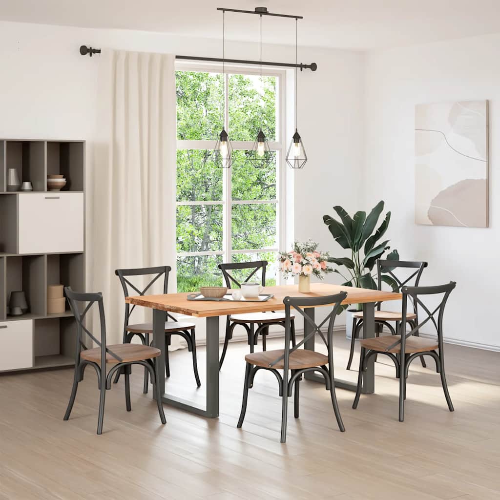Pés para mesa de jantar em formato de u, 2 peças, antracite, 90x (72-73) cm, aço