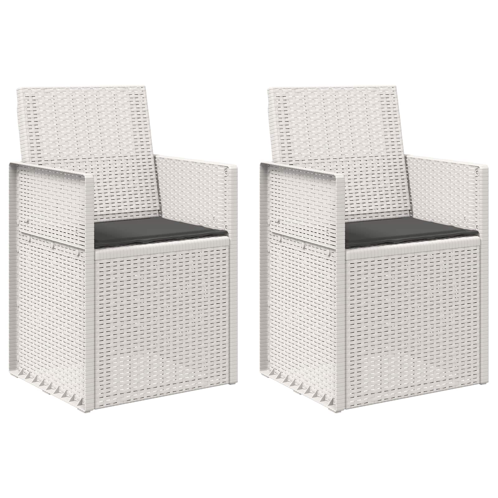 Cadeiras de jantar para jardim 2 unid. branco e antracite PP