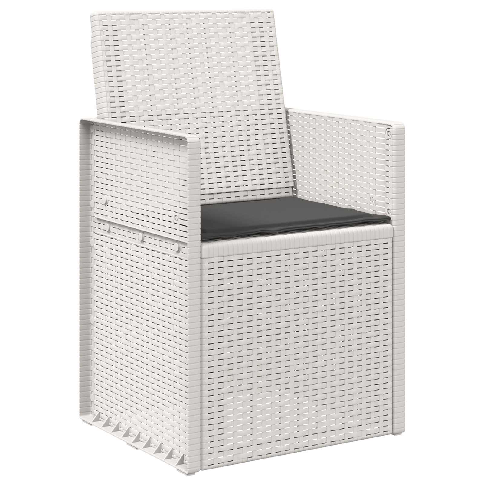 Cadeiras de jantar para jardim 2 unid. branco e antracite PP