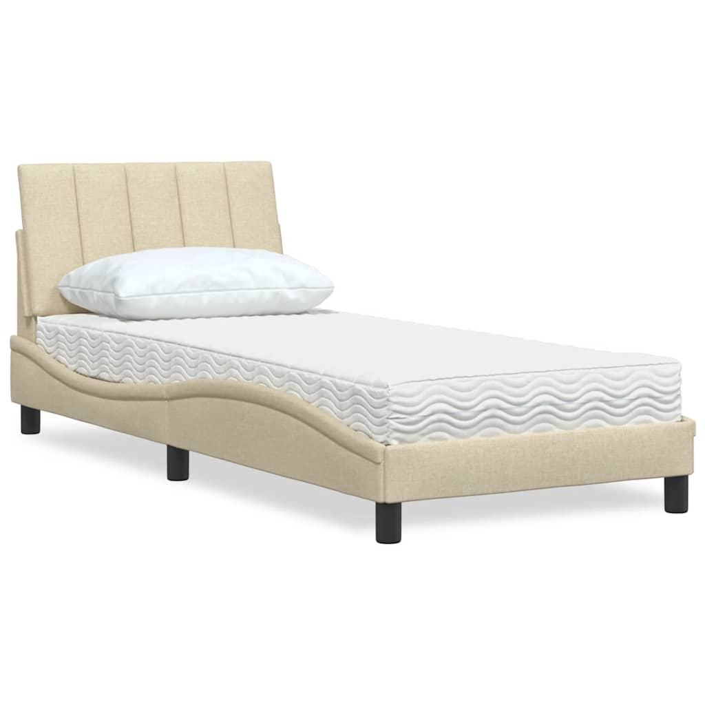 Cama com colchão hanko 80x200 cm tecido cor creme