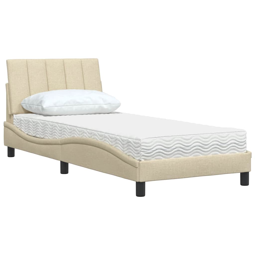 Cama com colchão hanko 80x200 cm tecido cor creme