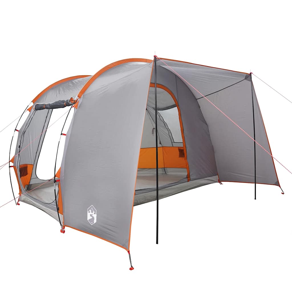 Tenda de campismo p/ 2 pessoas impermeável cinzento/laranja