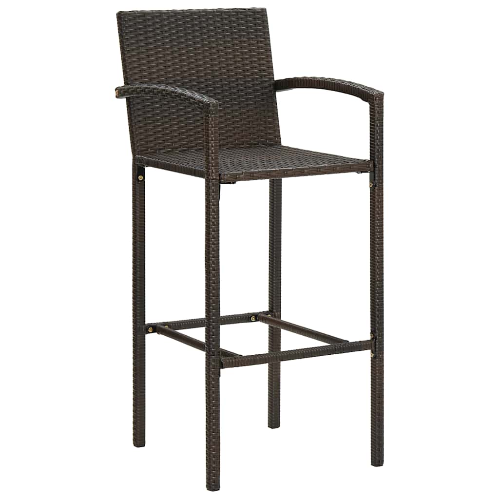 Bancos de bar 4 pcs vime PE castanho