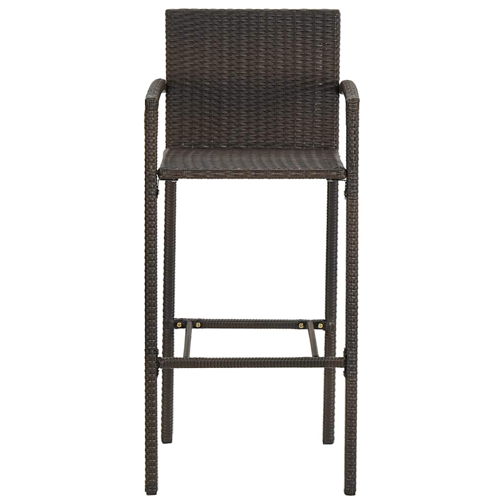 Bancos de bar 4 pcs vime PE castanho
