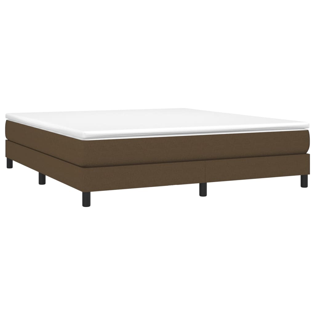 Estrutura de cama com molas 160x200 cm tecido castanho-escuro